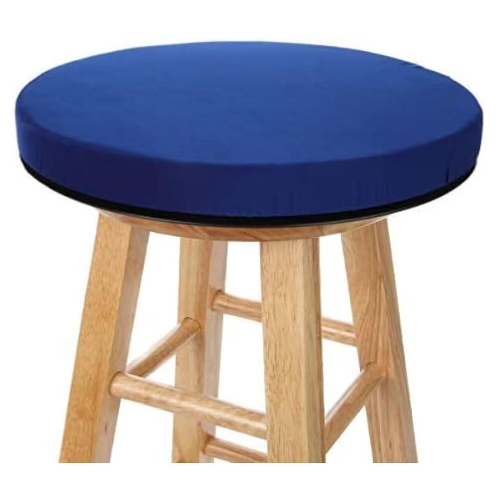 H&M 15-inch Home Replacement Swivel Seat Top with Blue Fabric Cover
